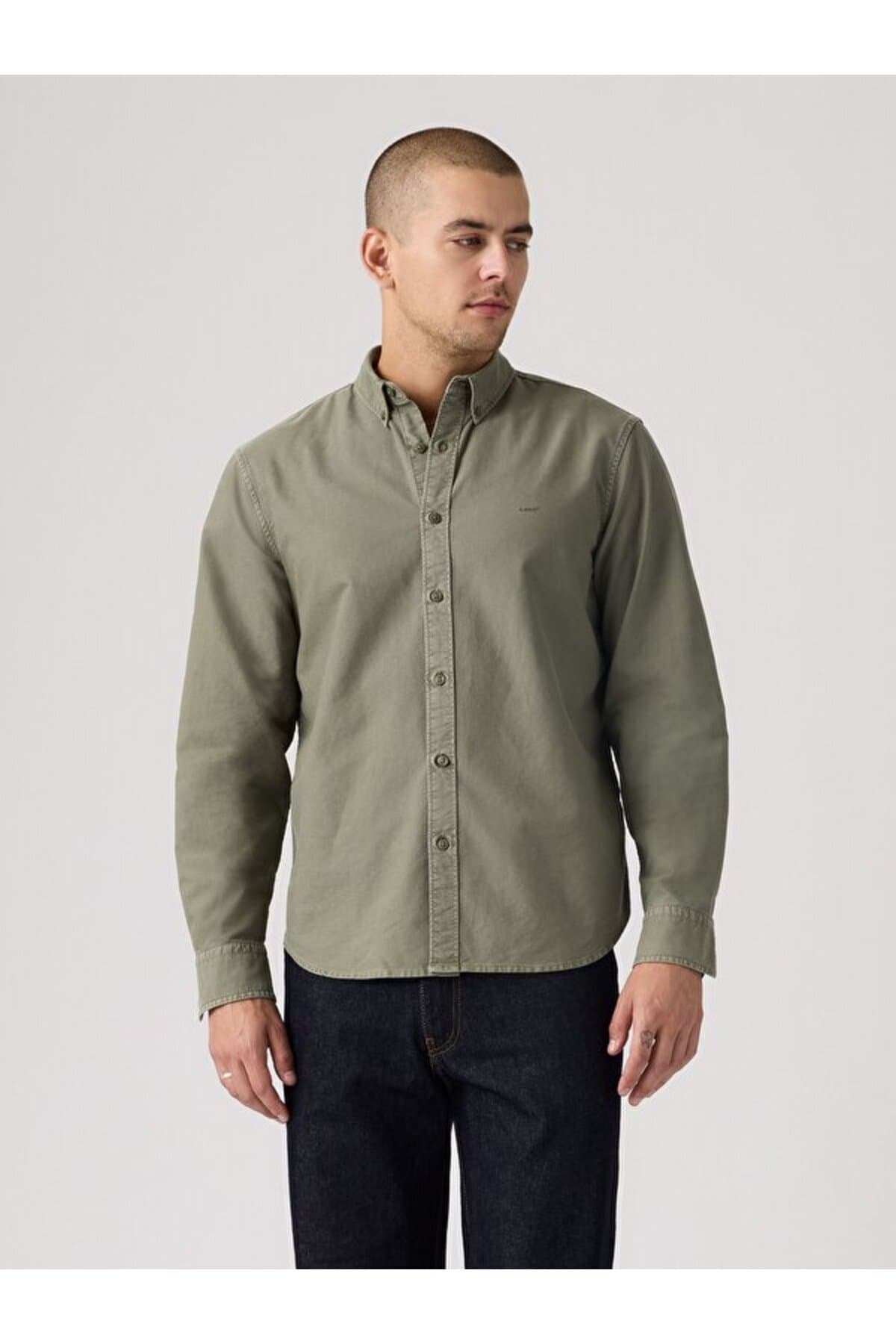 پیراهن لیوایز مردانه پاموک آبی راسته Regular/رگولار بیسیک کژوال/روزمره | Levi’s A721000530 PK