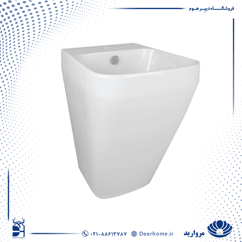 دستشویی دیواری مروارید مدل کرون 42 پایه دار