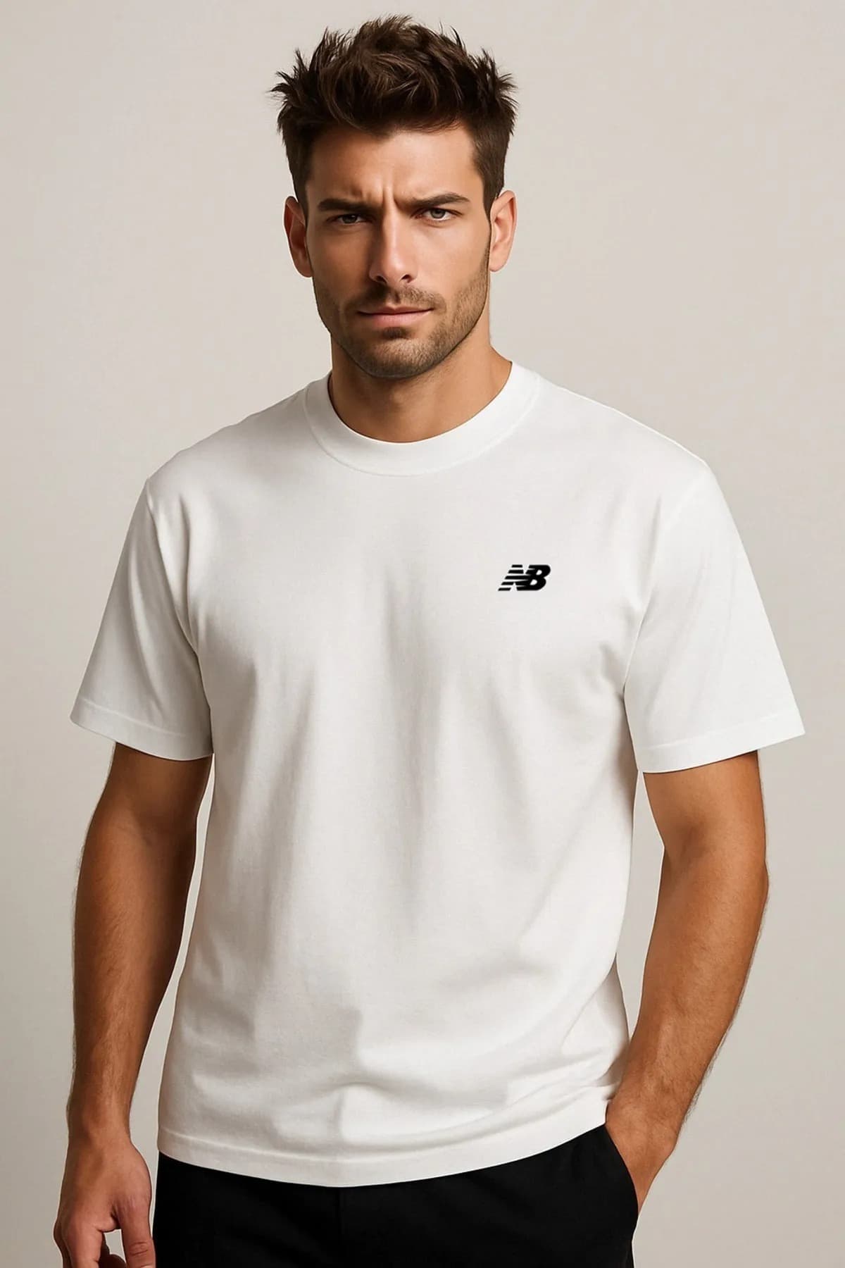 تی شرت ورزشی نیو بالانس مردانه پنبه ای مشکی رنگارنگ T-shirt کژوال/روزمره | New Balance MNT1537 TR