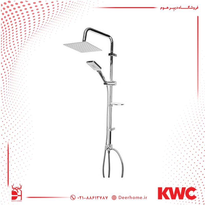 علم یونیکا KWC مدل اوراکل دو پارچه-S مربع باسردوش تلفنی استیل