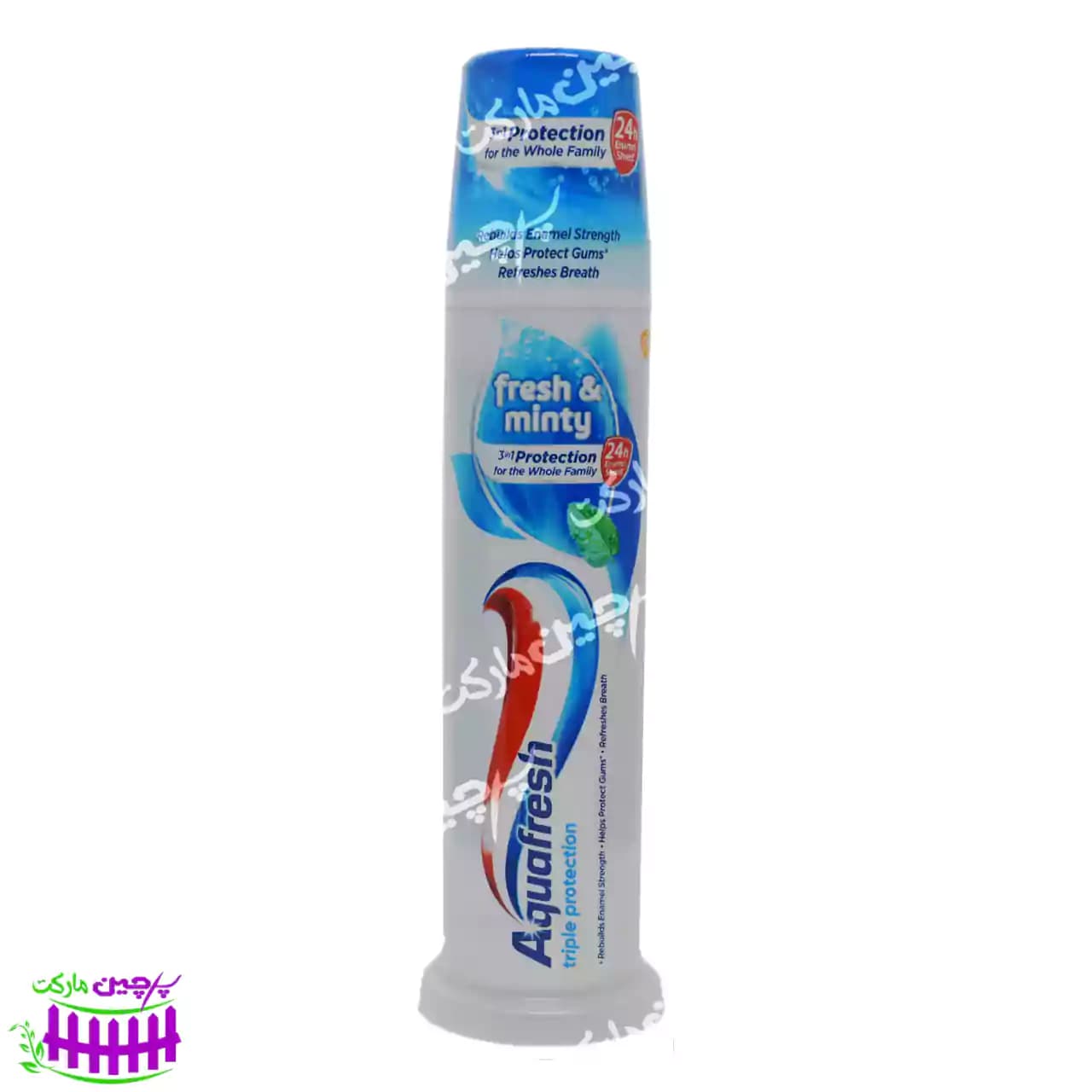 خمیر دندان محافظت کننده ۱۰۰ میل فرش مینت پمپی آکوا فرش – aquafresh