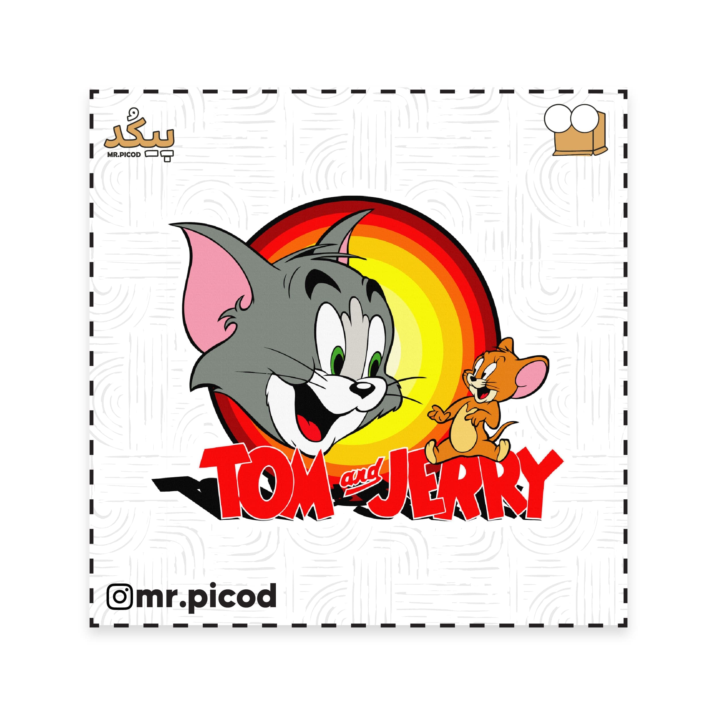 استیکر مستر پیکد طرح تام و جری Tom and Jerry کد PCD-ST1475
