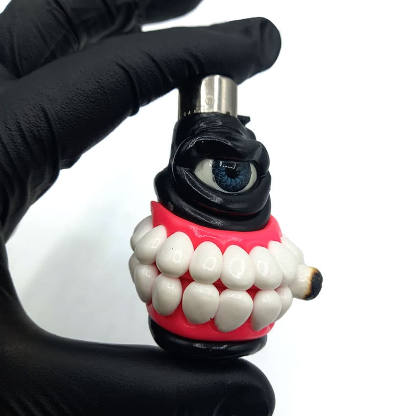 فندک فانتزی کلیپر اصل خمیری مدل تک چشم سیگاری مشکی d109 — تصویر ۲