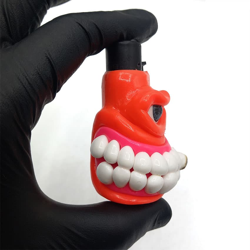 فندک فانتزی کلیپر اصل خمیری مدل تک چشم سیگاری نارنجی d108 — تصویر ۲