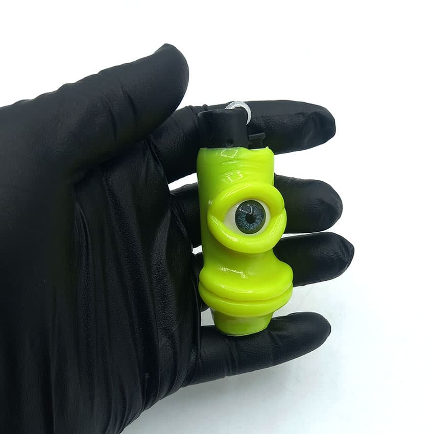فندک فانتزی کلیپر اصل خمیری مدل تک چشم زرد d105 — تصویر ۲