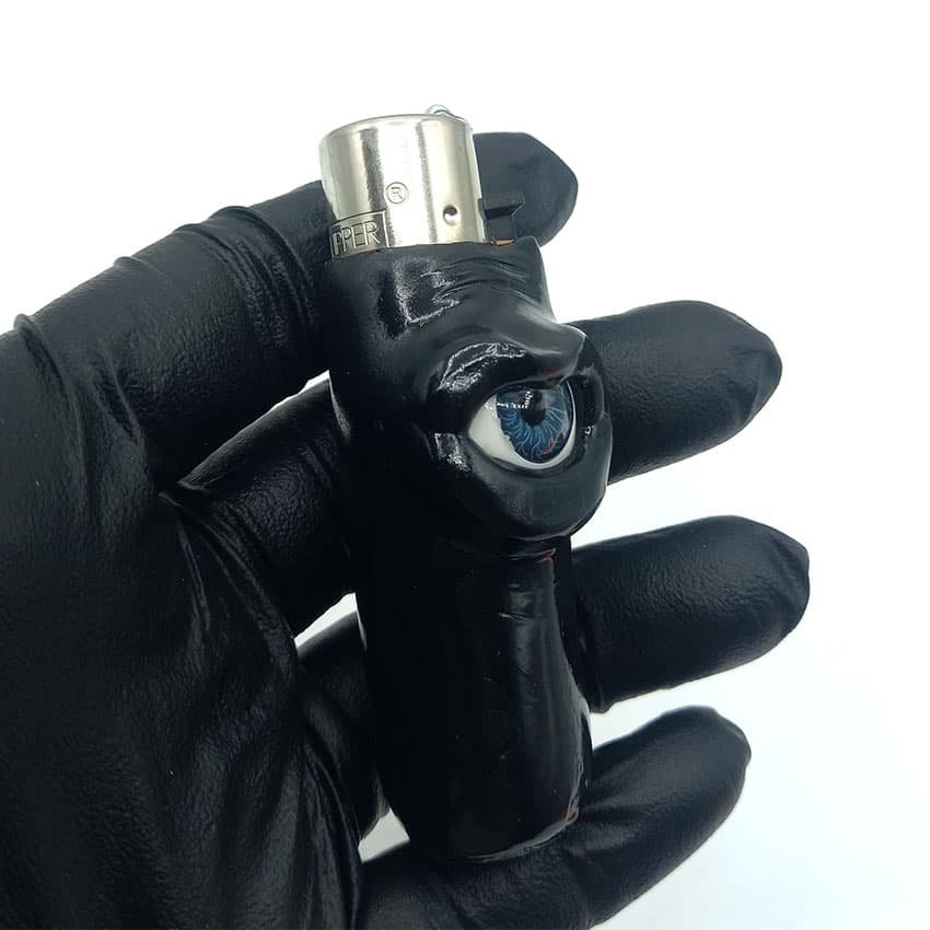 فندک فانتزی کلیپر اصل خمیری مدل تک چشم مشکی d104 — تصویر ۲