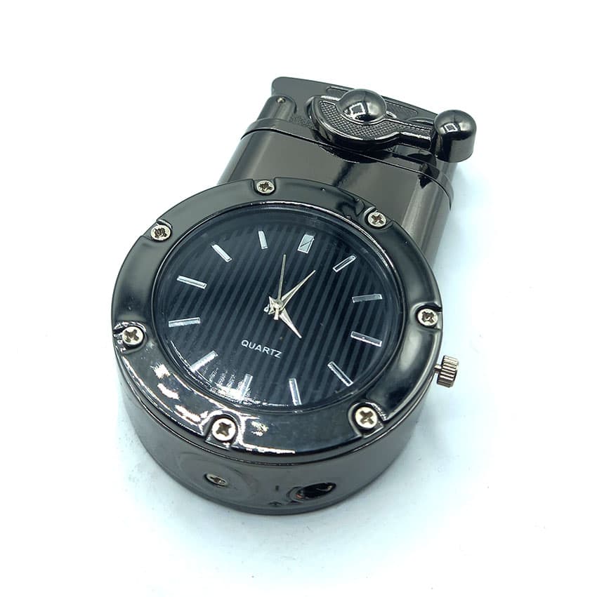 فندک گازی اتمی و ساعت مشکی کد L1304