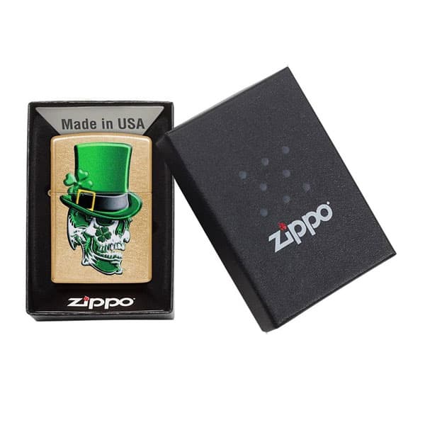 فندک زیپو اصل Zippo Irish Skull Design کد 49121 — تصویر ۲