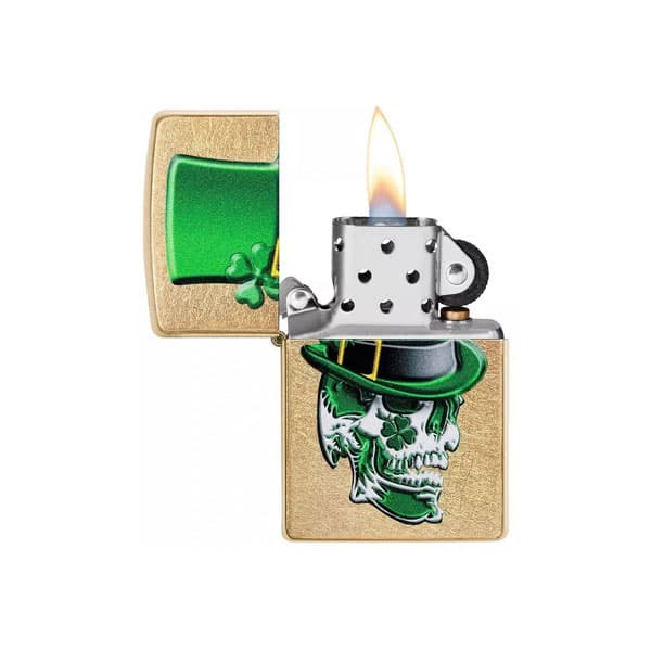 فندک زیپو اصل Zippo Irish Skull Design کد 49121 — تصویر ۴