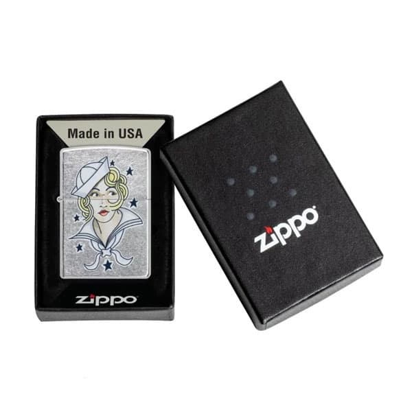فندک زیپو اصل Zippo Sailor Girl Tattoo Design 49789 — تصویر ۲