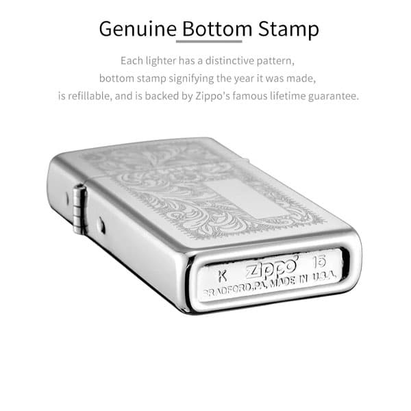فندک زیپو اصل مدل Zippo Slim Venetian کد 1652 — تصویر ۴
