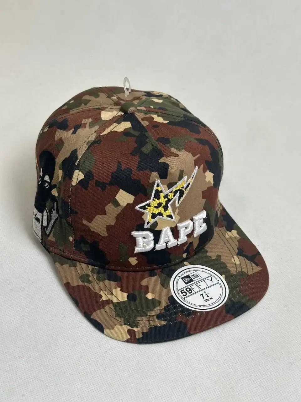 کلاه بک فیت چریکی گلدوزی BAPE سایز 59