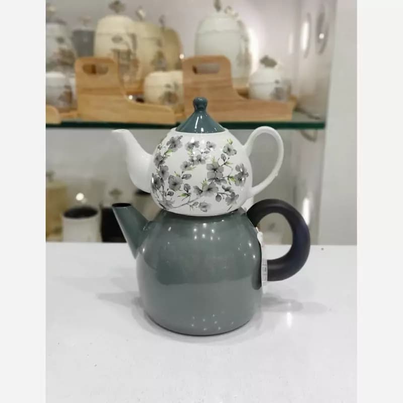 ست کتری قوری لعابی طرح تایلندی میس بتی گلدار در 4 رنگ (شهرستان(تیپاکس)و پیک(تهران)) — تصویر ۶