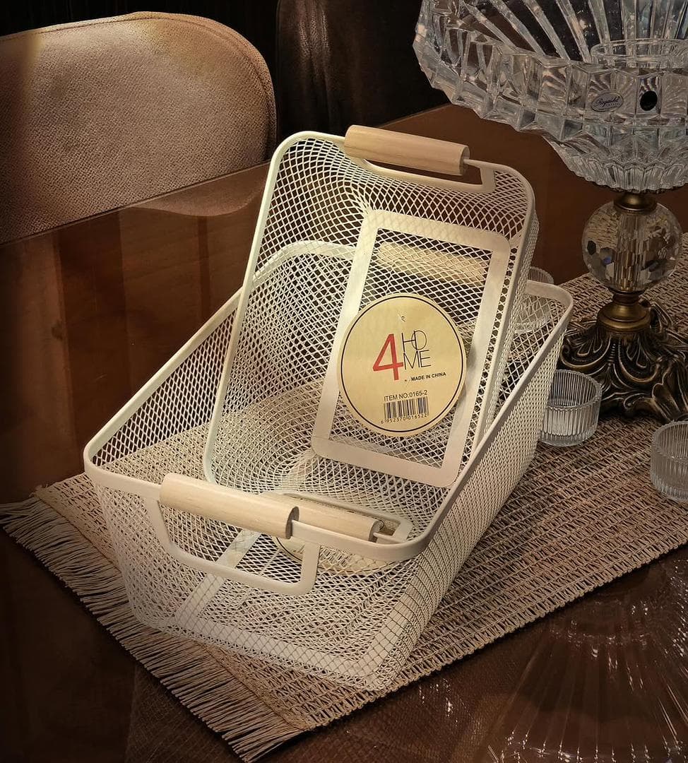 سبد فلزی دسته بامبو 4HOME — تصویر ۲