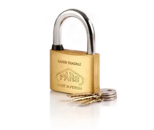 قفل آویز پارس برنجی گرده ماهی دو زبانه مدل P01-60