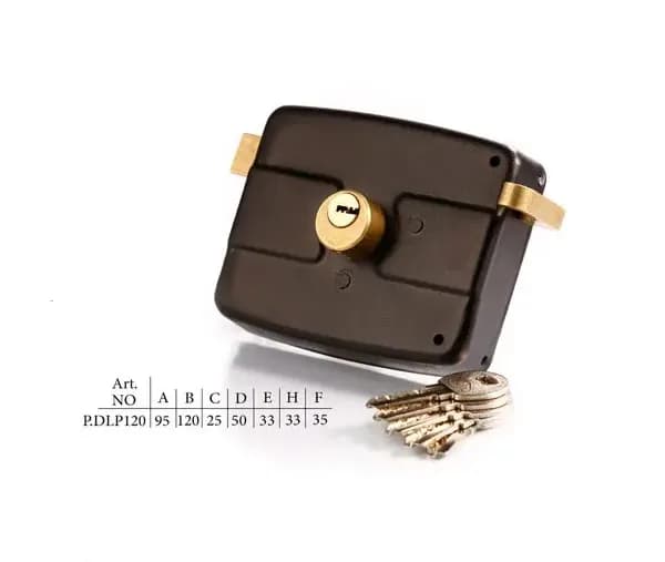 قفل درب حیاطی پارس با کلید کامپیوتری مدل DL-120 — تصویر ۲