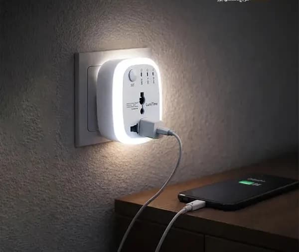 محافظ و مبدل برق 3 به 2 تایمردار EDC مدل Lumi Time — تصویر ۶