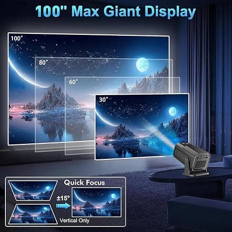 مینی پروژکتور پرتابل فول اچدی ۲۰۲۵ با پشتیبانی از سیستمهای مختلف | Mini Projector, 2025 Full HD 1080P Support — تصویر ۳