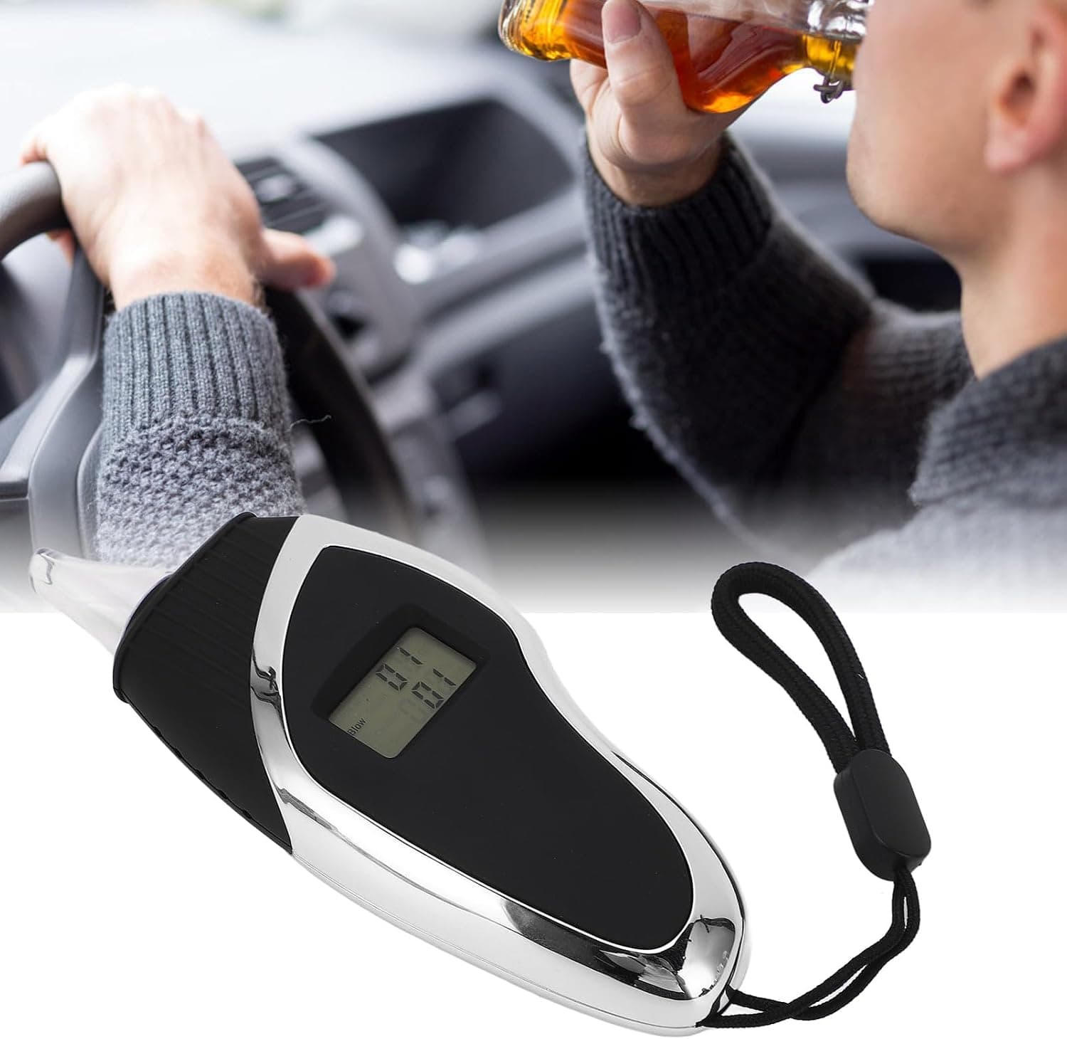 تستر الکل تنفسی پرتابل دیجیتال دقیق مدل دستی | Handheld Respiratory Analyzer Professional Accuracy — تصویر ۵