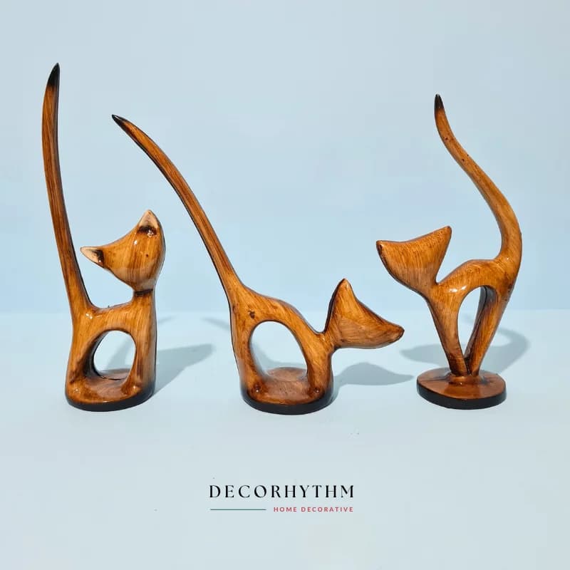 مجسمه دکوری گربه ملوس 3 عددی