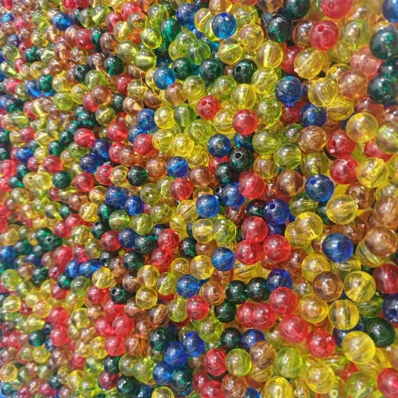 مهره رنگی شفاف 8میل ایرانی رنگارنگ (100گرم)(عمده و جزئی) — تصویر ۳