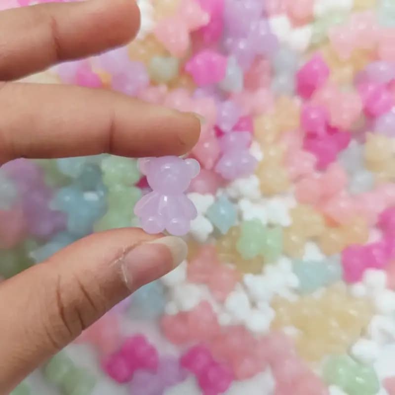 مهره رنگی شفاف پاستیلی خرس کوچک (100گرم)(عمده و جزئی) — تصویر ۳