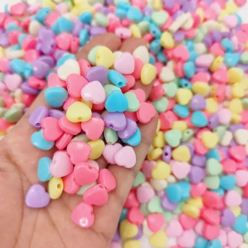 مهره رنگی پاستیلی قلب کوچک (20گرم) — تصویر ۲