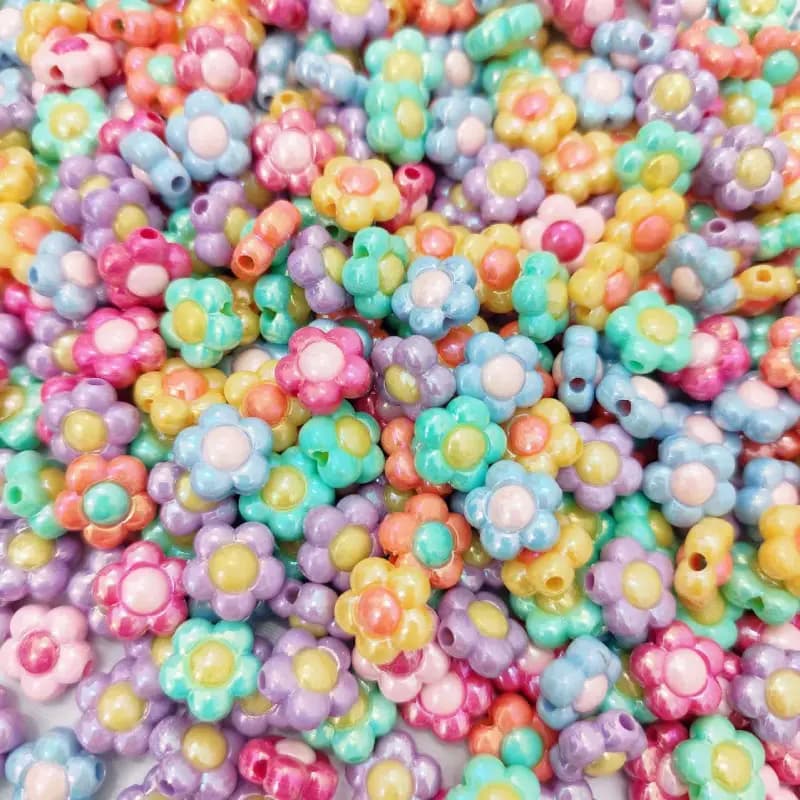 مهره رنگی گل مینیمال شاینی(20گرم) — تصویر ۳