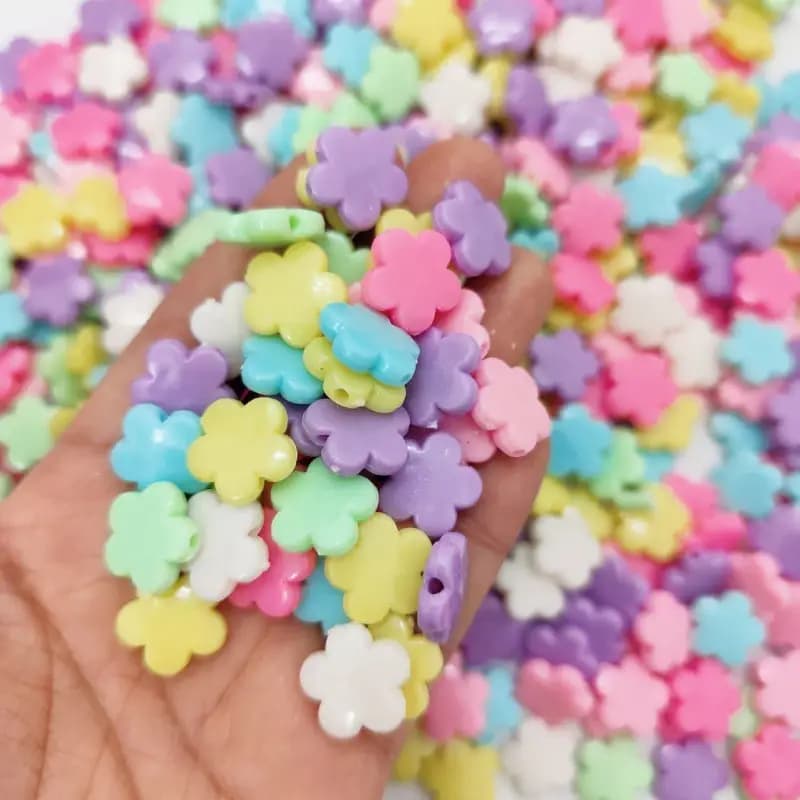 مهره رنگی پاستیلی شکوفه (20گرم) — تصویر ۲