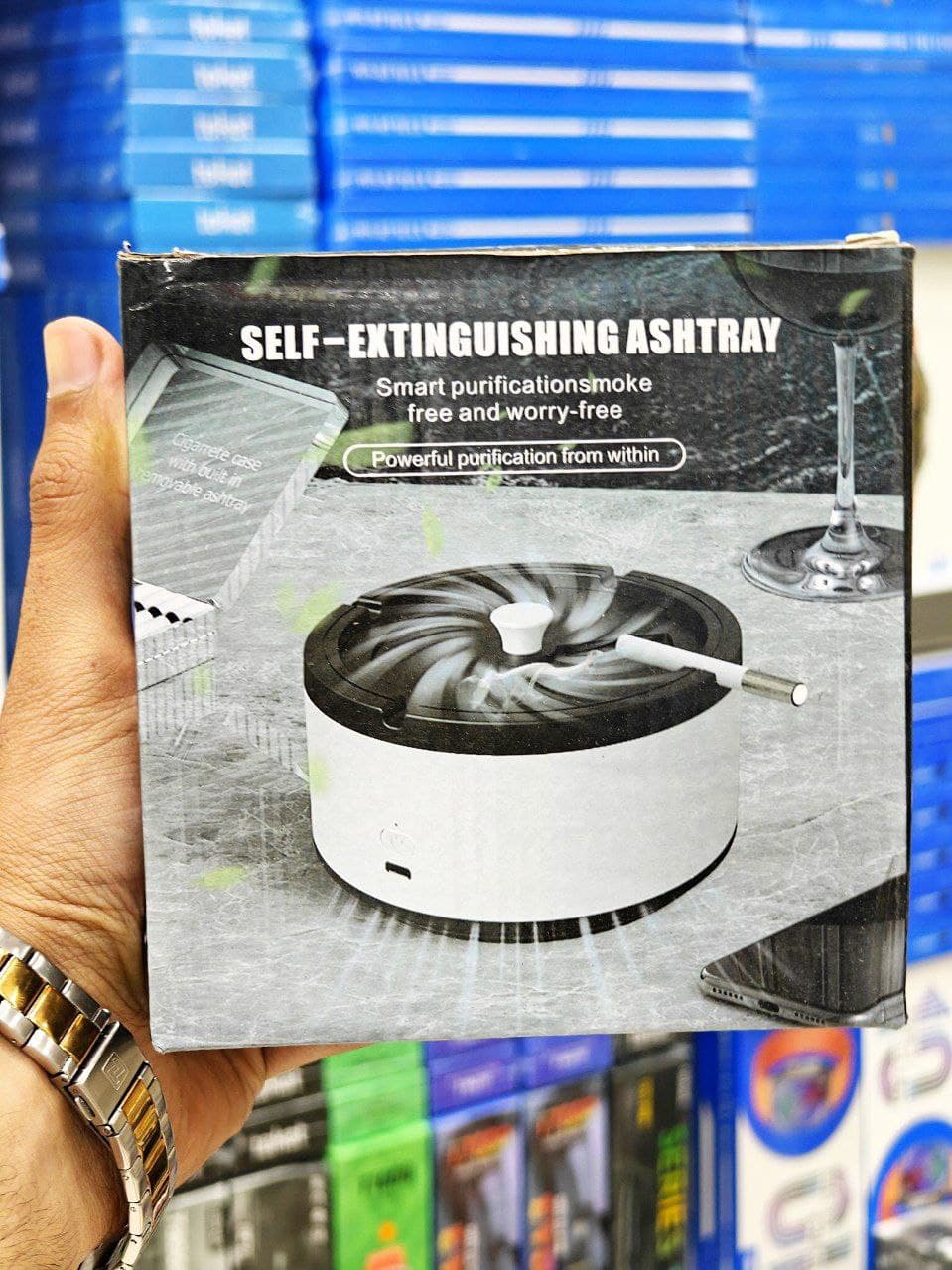 زیرسیگاری الکترونیکی تصفیه کننده هوا self-extinquishing ashtray SY-912 — تصویر ۷