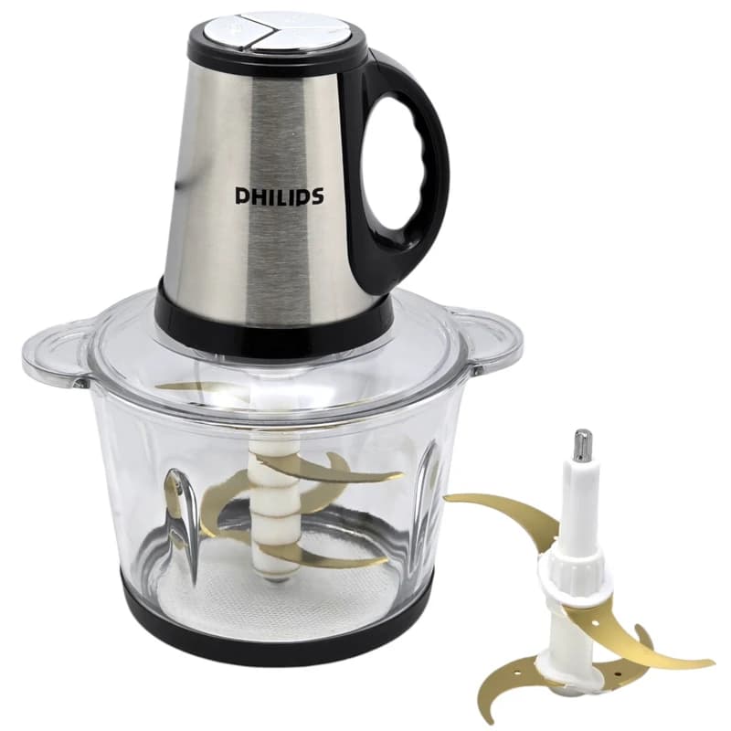خردکن اقتصادی فیلیپس مدل NM-1384 + یک کاسه شیشه ای و کاسه استیل (۶+۴ تیغه تیتانیوم) — تصویر ۵