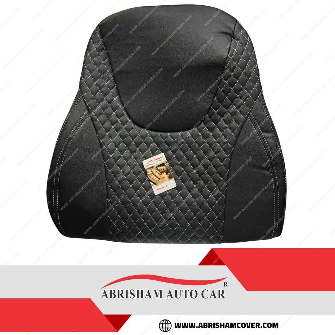 روکش صندلی تیگارد x35 تمام چرم‌ مشکی با دوخت طوسی