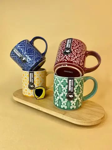 ماگ دنی هوم طرح سنتی رنگی سرامیکی