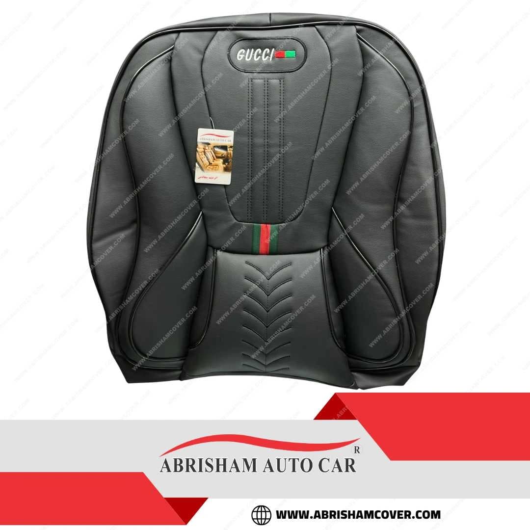 روکش صندلی پژو پارس مدل 96-1404 طرح گوچی چرم‌ مشکی