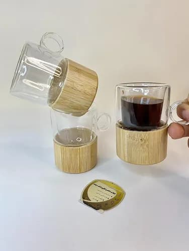 چای خوری دوجداره زیربامبو