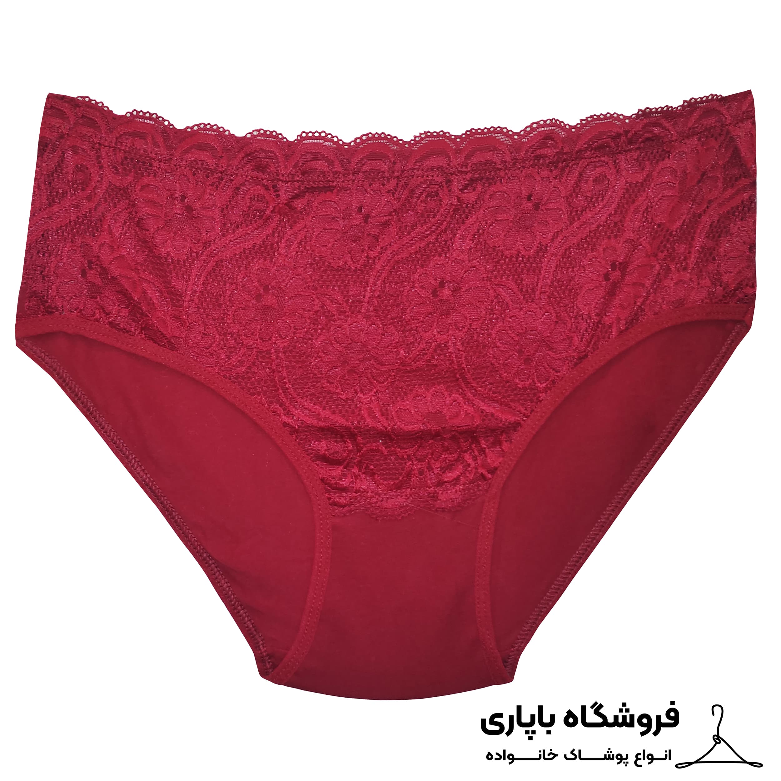 شورت زنانه سرو مدل جلو دانتل کد 04442-1 رنگ زرشکی