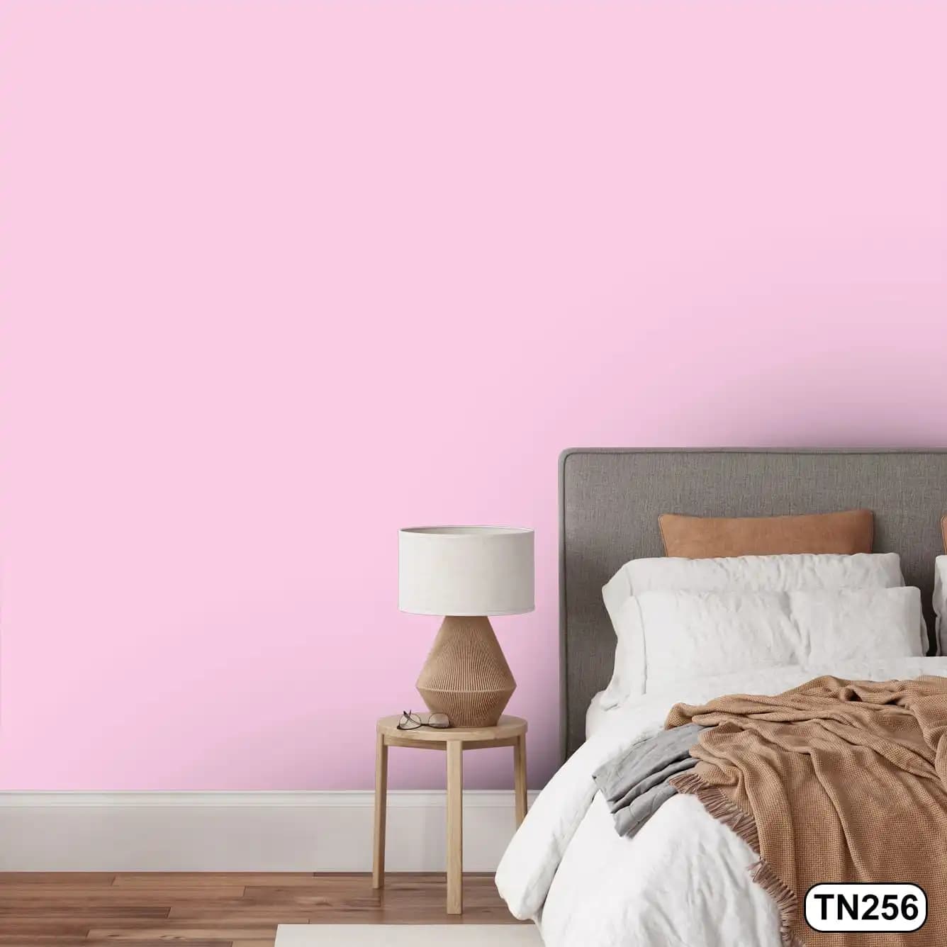 کاغذ دیواری صورتی گلی مات طرح ساده کد TN256