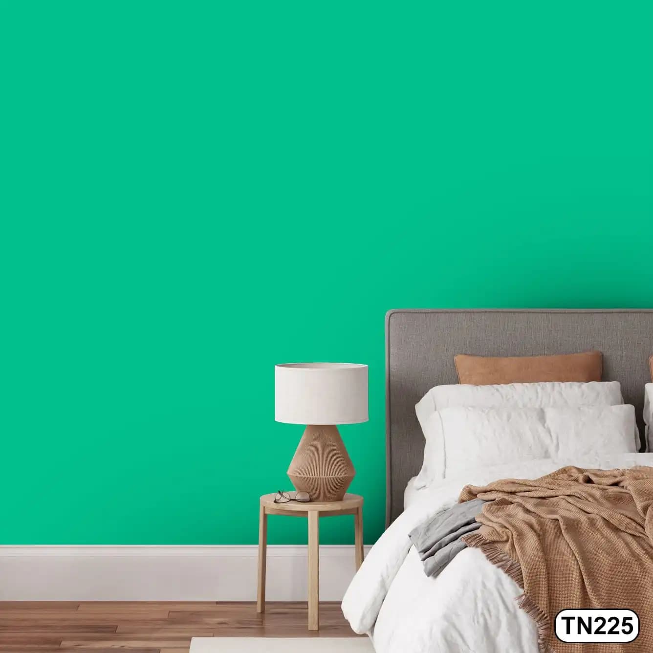 کاغذ دیواری فیروزه ای روشن مات کد TN225