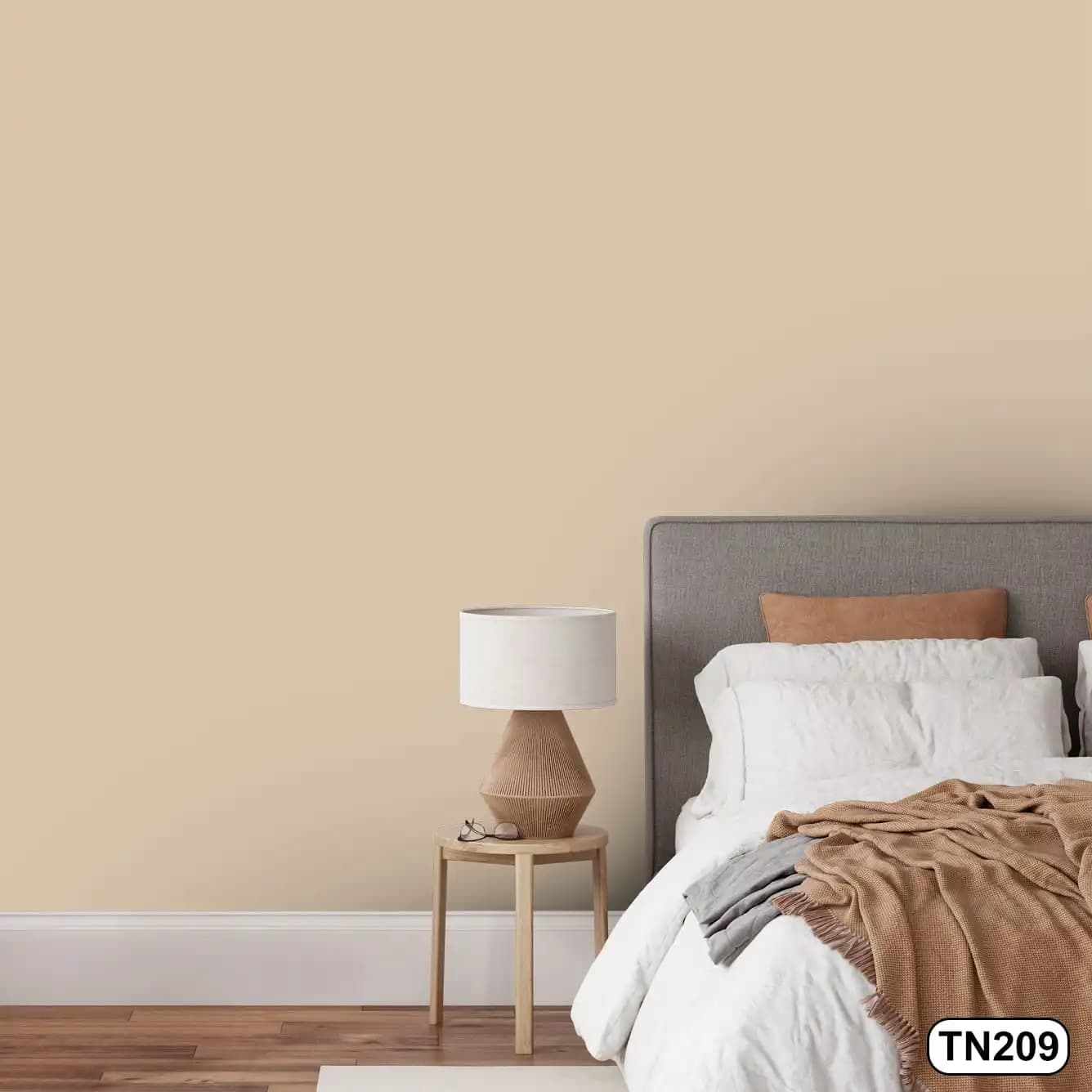 کاغذ دیواری ساده رنگ کرم کد TN209