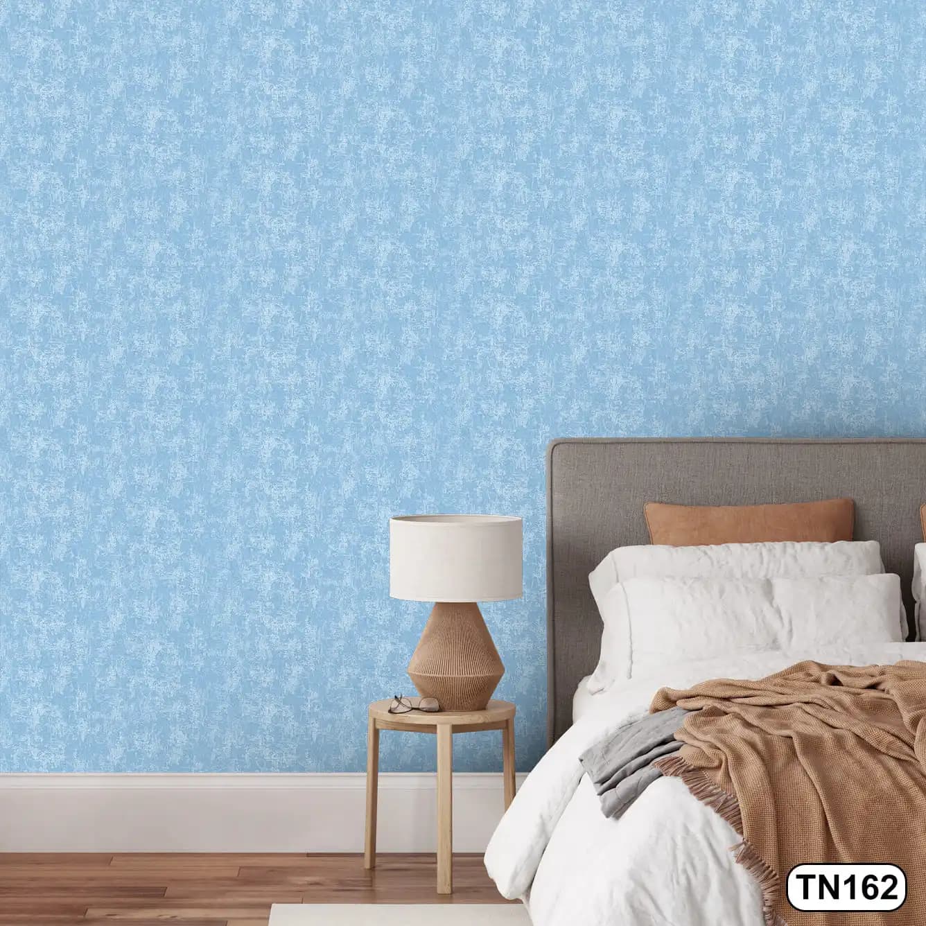 کاغذ دیواری رنگ آبی آسمانی کد TN162