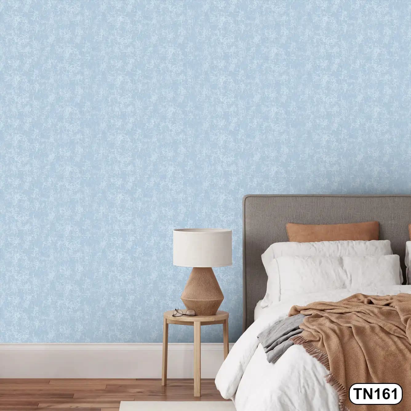 کاغذ دیواری رنگ آبی آسمانی کد TN161