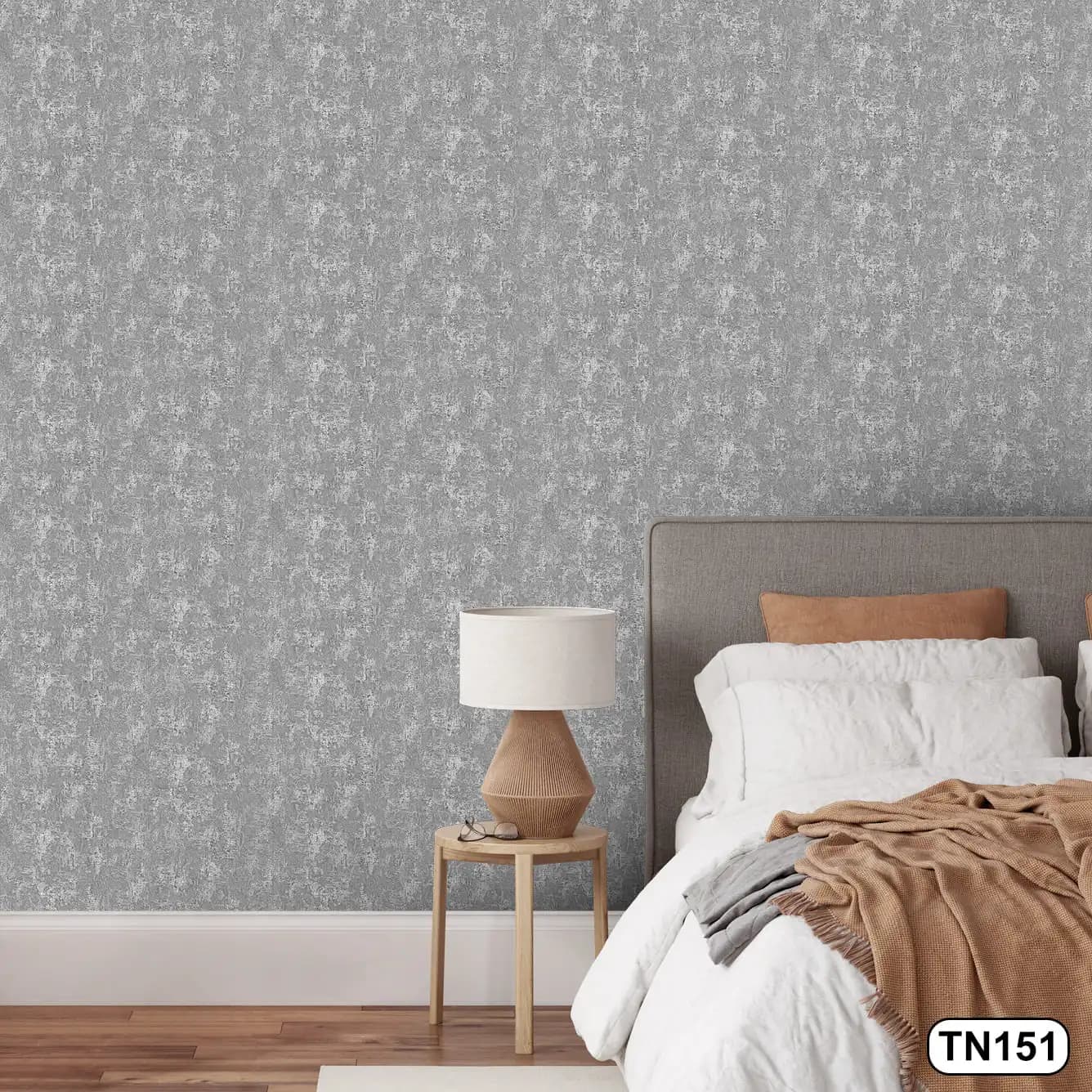 کاغذ دیواری رنگ طوسی روشن کد TN151