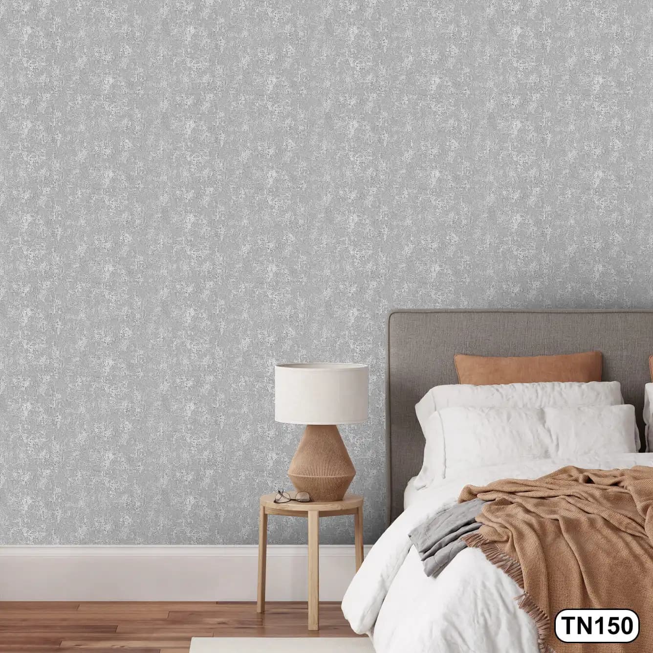 کاغذ دیواری رنگ طوسی روشن کد TN150