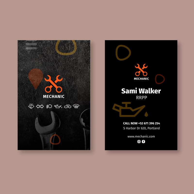 کارت ویزیت تعمیرکار خودرو — تصویر ۲