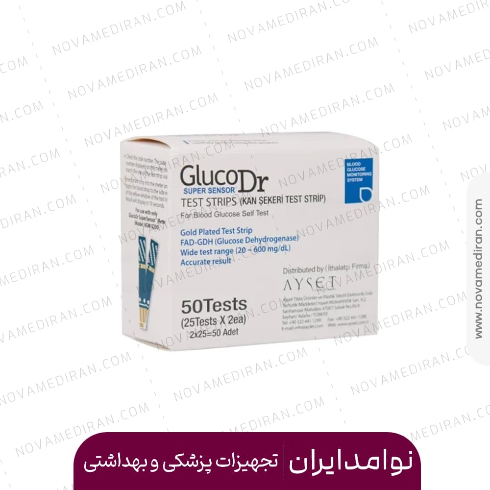 نوار تست قند گلوکو داکتر بسته 50 عددی