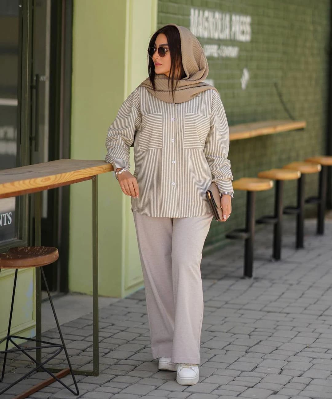 شومیز راه راه مدل مینل — تصویر ۲