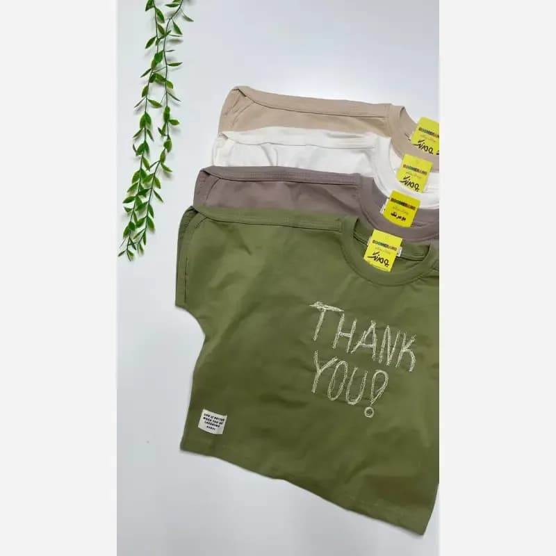 تیشرت اورسایز دخترانه thankyou لش استایل آستین کیمونو — تصویر ۴