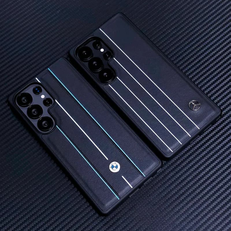 قاب طرح‌دار BMW خط آبی سفید سامسونگ Galaxy S25 Ultra – Samsung Galaxy S25 Ultra BMW Line Blue White Design Case