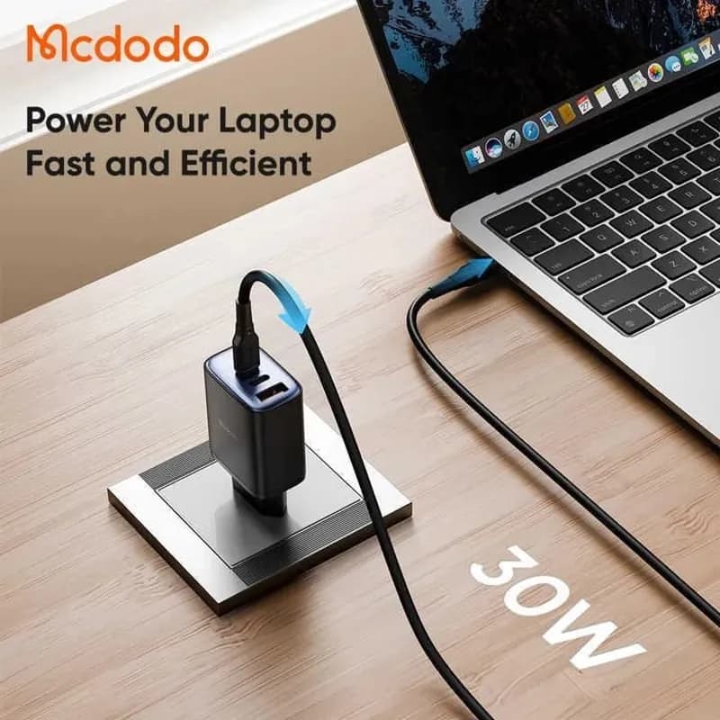 شارژر 3 پورت نمایشگر توان 30 وات مدل CH-2180 برند Mcdodo – 30W Mcdodo CH-2180 3-Port Power Display Charger