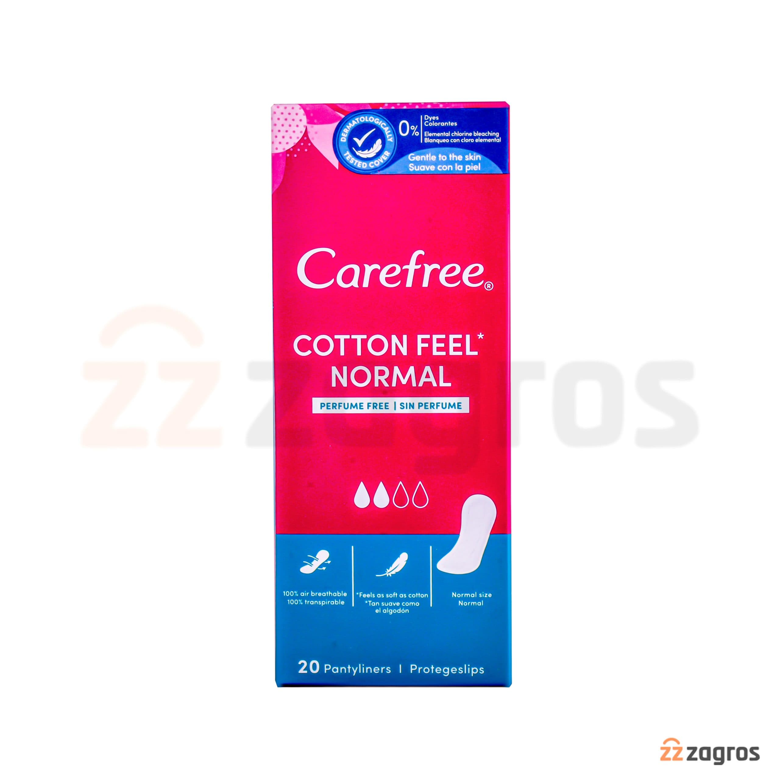 پد بهداشتی روزانه کرفری Carefree Cotton Feel Unscented تعداد 20 عدد — تصویر ۲